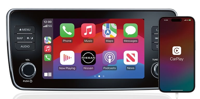 2025 nissan leaf touchscreen apple carplay