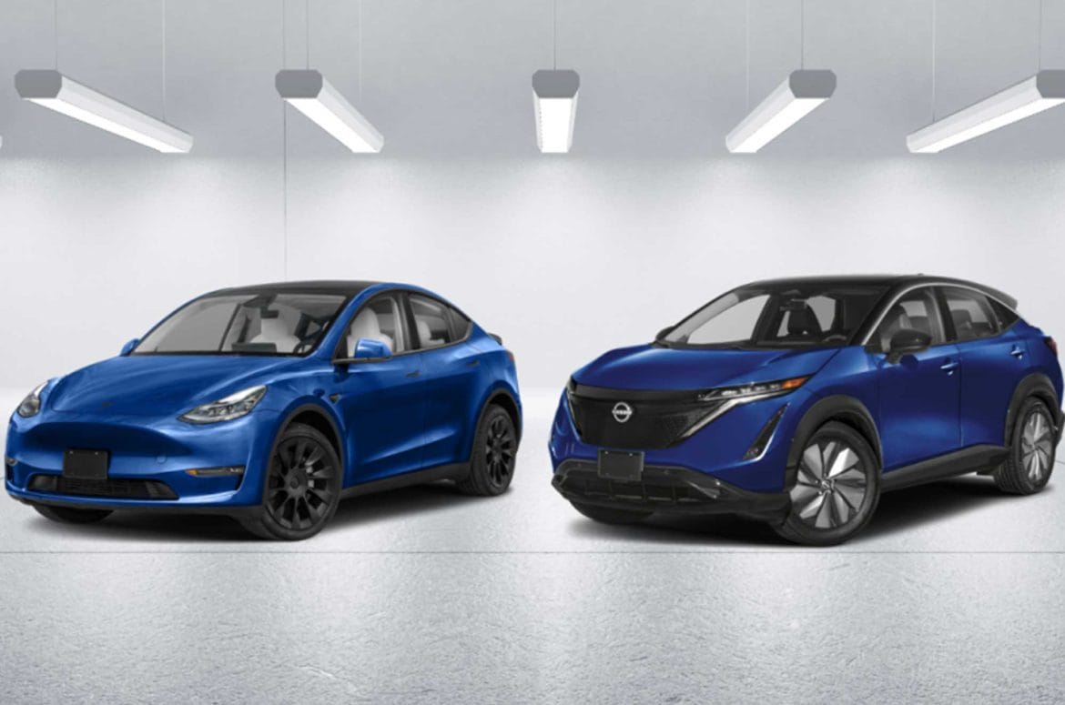 nissan ariya vs tesla model y sygkrisi